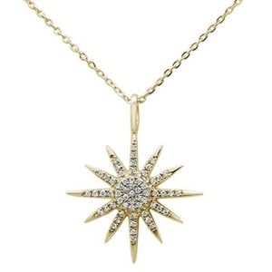 .12ct 14kt yellow gold diamond trendy starburst